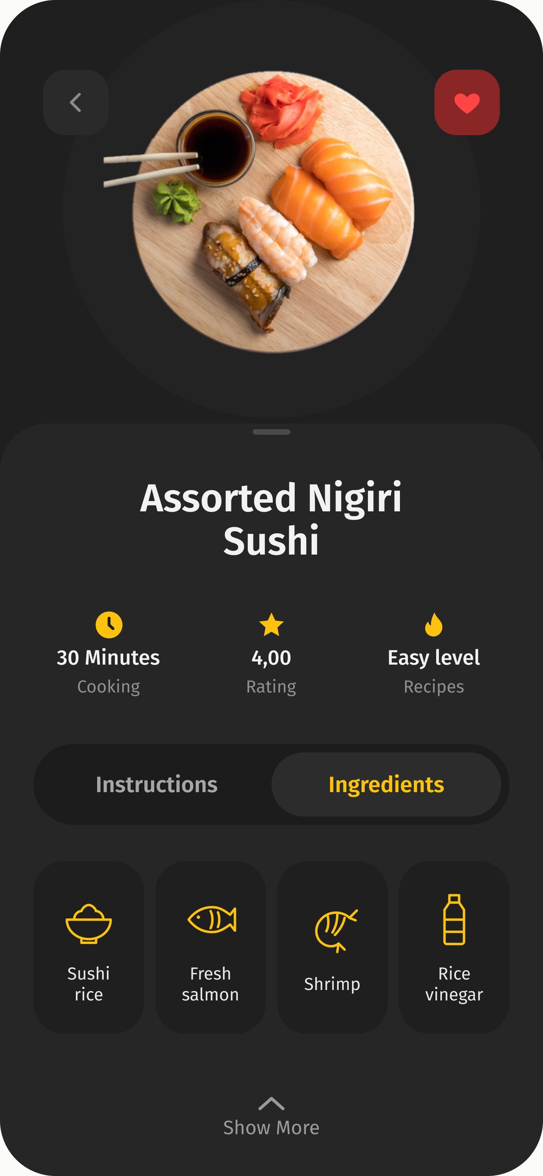 Fiche recette Assorted Nigiri Sushi : temps, note, difficulté et ingrédients illustrés