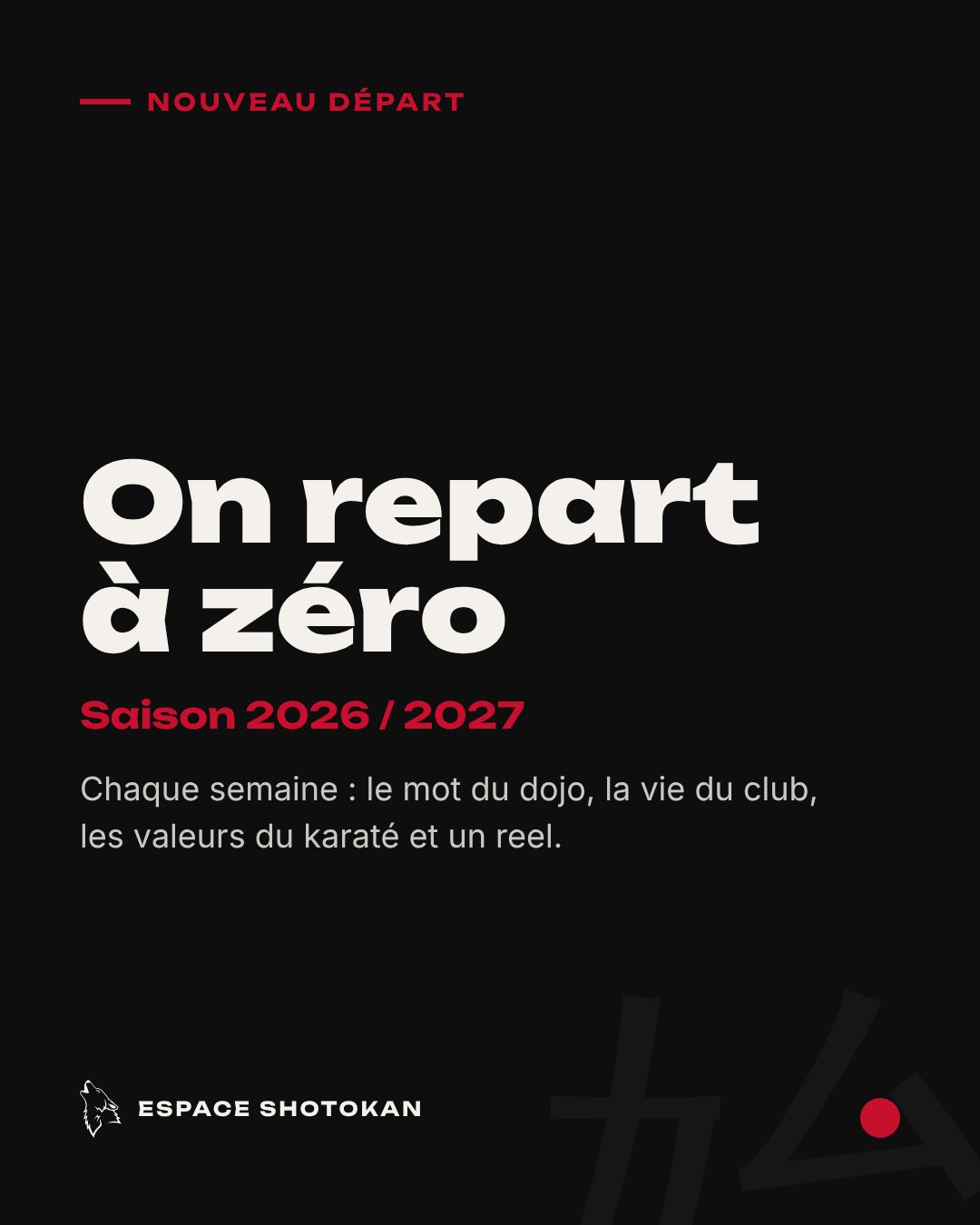 Post On repart à zéro, saison 2026/2027