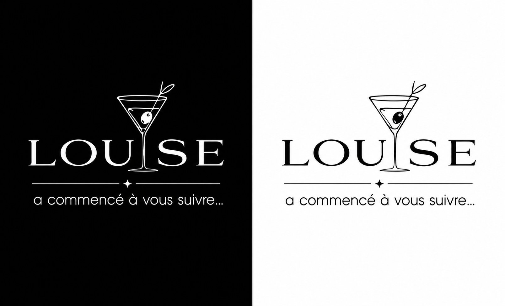 Déclinaisons du logo Louise en noir et blanc