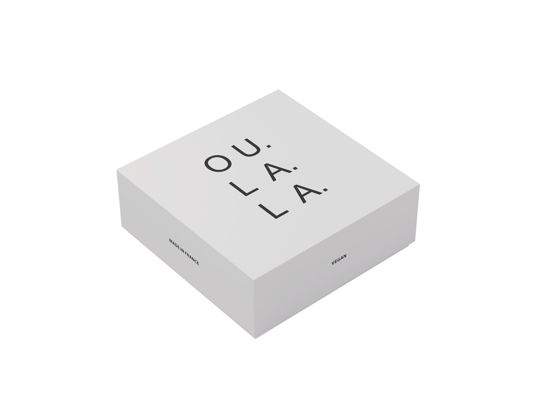 Packaging de la boîte OU.LA.LA., made in France, vegan
